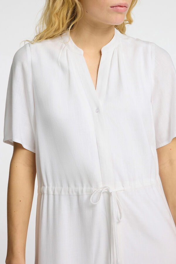 Selected Femme Vestido midi confeccionado con lino Blanco