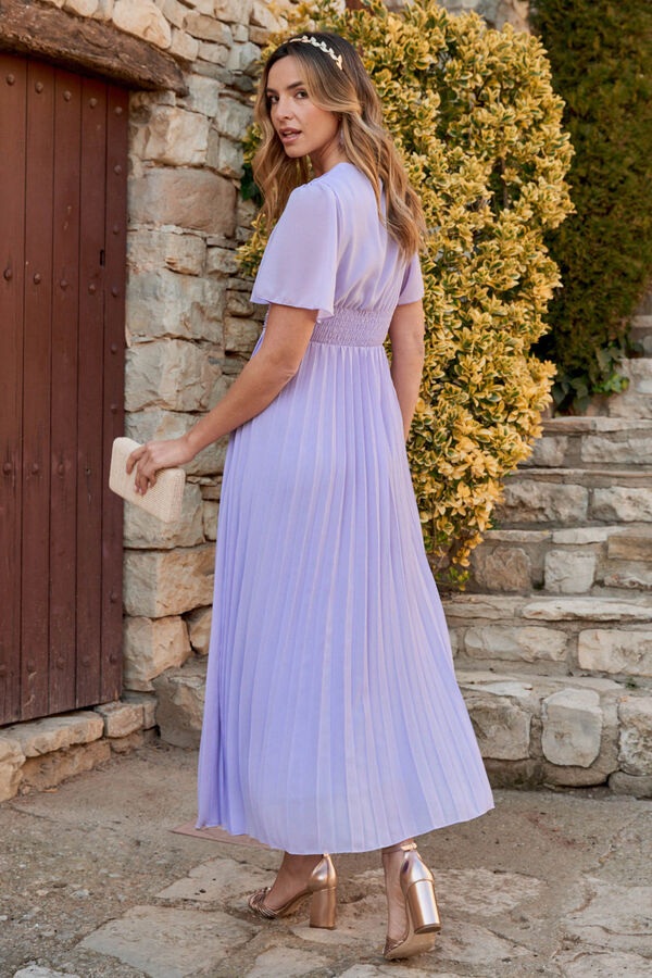 Pol&iacute;n Et Moi Vestido largo con plisados Turquesa