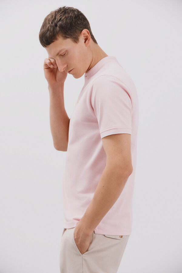 Cortefiel Polo cuello mao Rosa