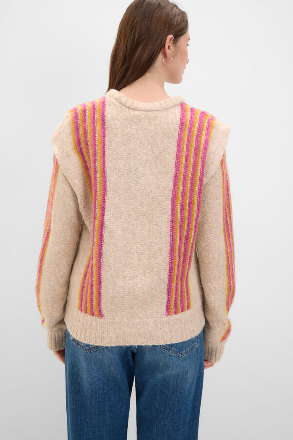 Cortefiel Jersey punto perlado Marfil