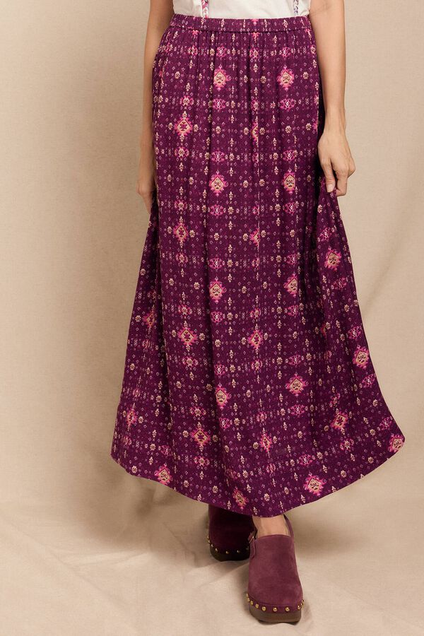 Slowlove Falda mido estampada Estampado morado