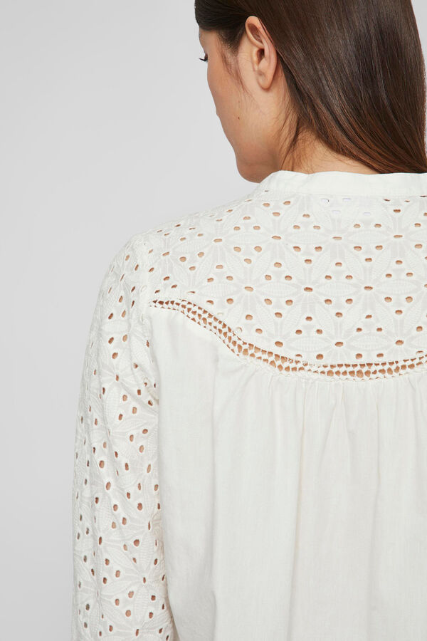 Vila Camisa de manga comprida com renda Cinzento