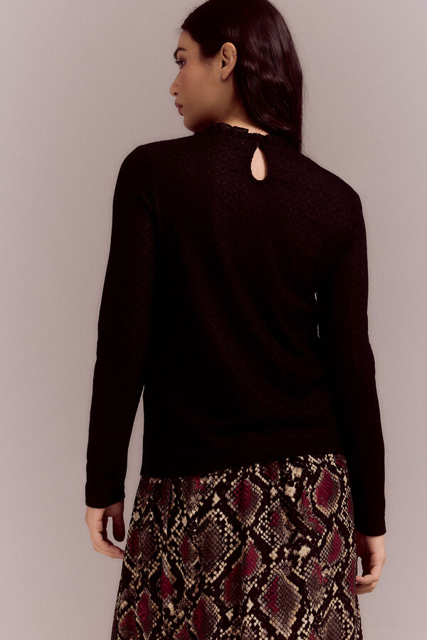 Slowlove Top textura Negro