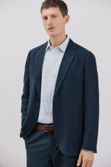 Cortefiel Blazer de linho Azul