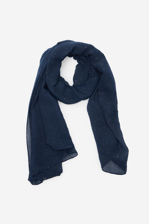 Cortefiel Fular plisado lurex Azul marino