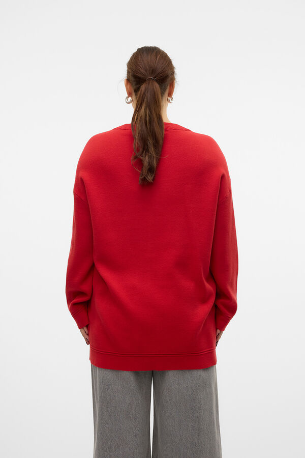 Vero Moda Curve Jersey cuello pico talla grande Rojo