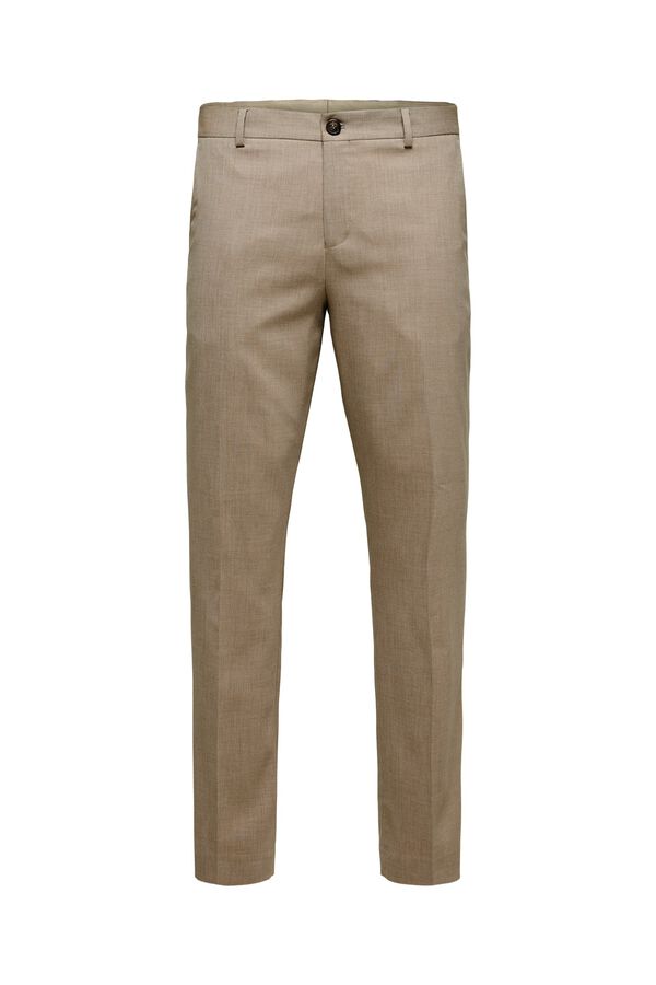 Selected Cal&ccedil;as de fato Slim Fit Castanho
