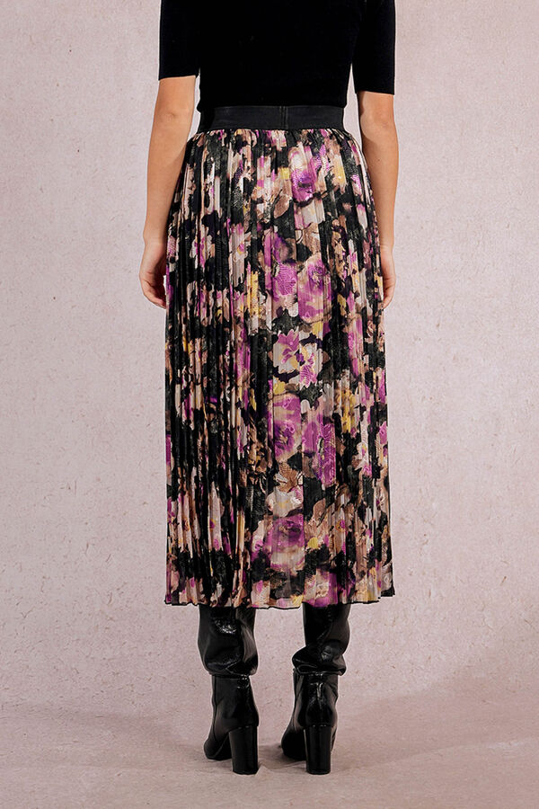 Molly Bracken Falda larga plisada con estampado Multicolor