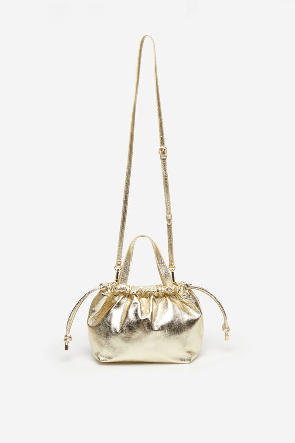 Cortefiel Bolso saco fruncido Dorado