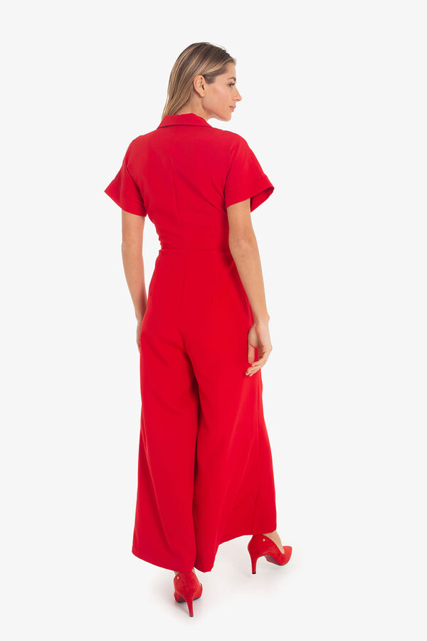 Cupl&eacute; Mono cremallera punto crep Rojo