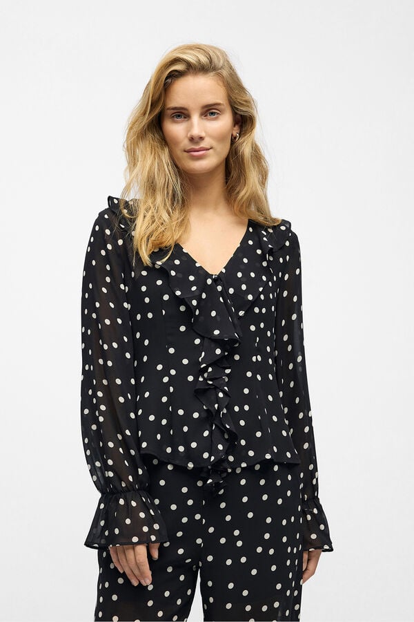 Object Blusa gasa estampada Negro
