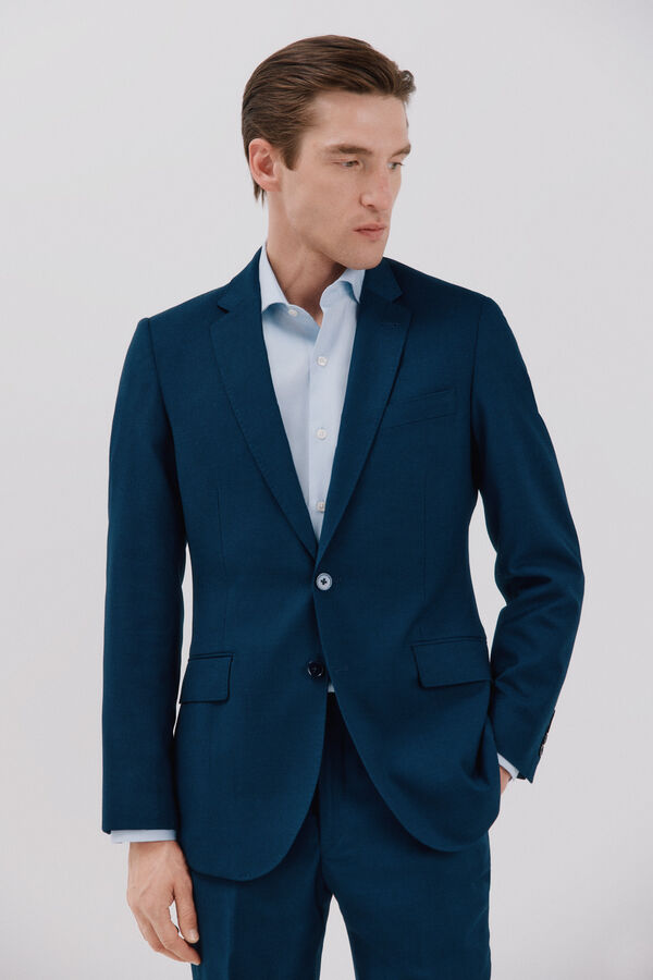 Cortefiel Blazer azul slim fit Azul