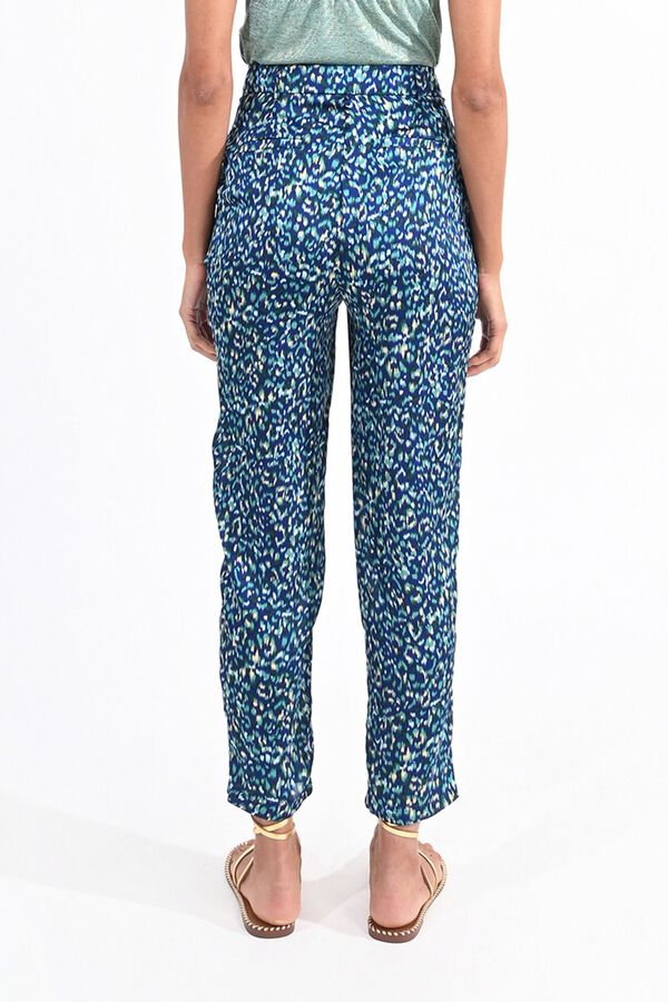 Molly Bracken Cal&ccedil;as de mulher estampadas, com corte pelo tornozelo Azul