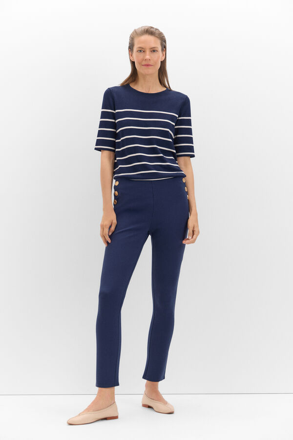 Cortefiel Leggings com abotoadura Azul