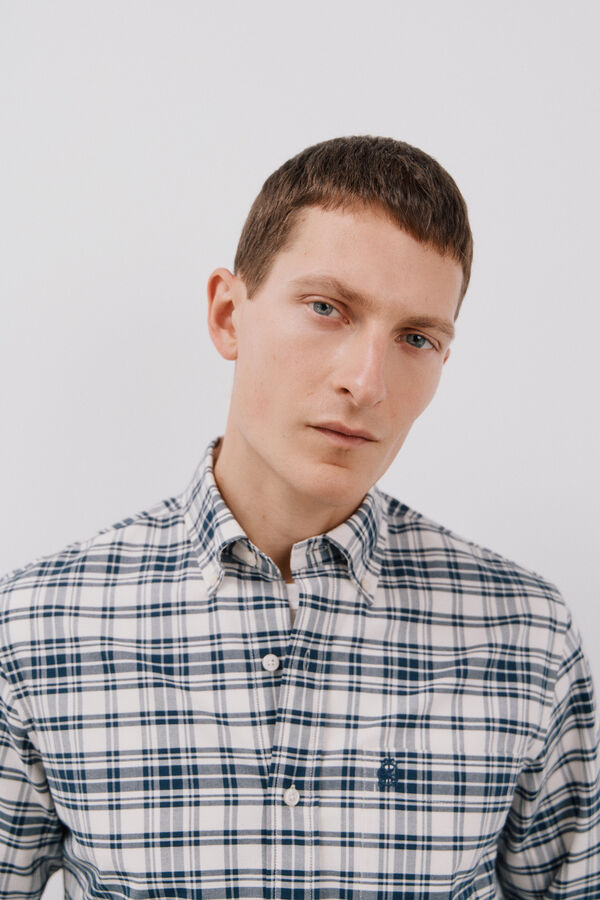 Cortefiel Camisa oxford xadrez Azul