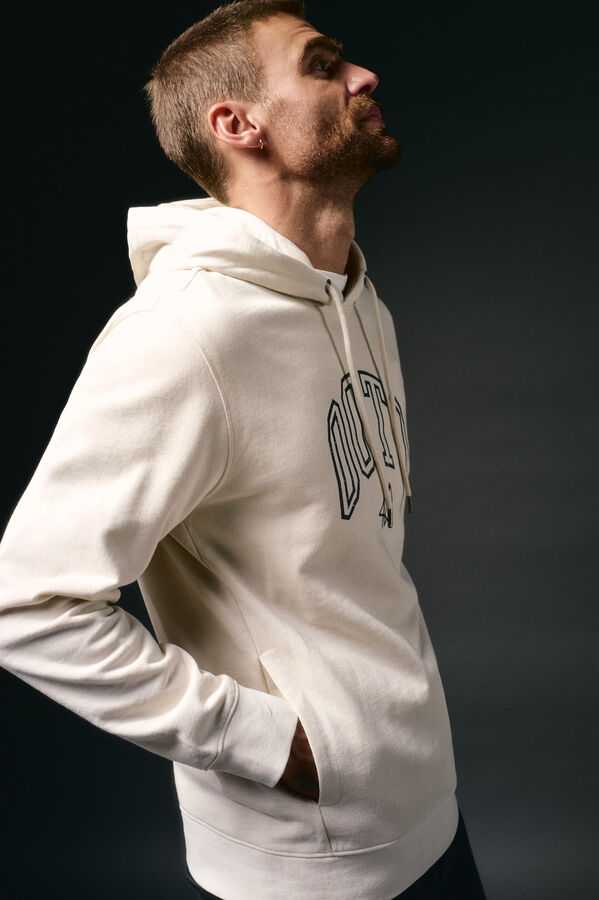 OOTO Sudadera logo con capucha Marfil
