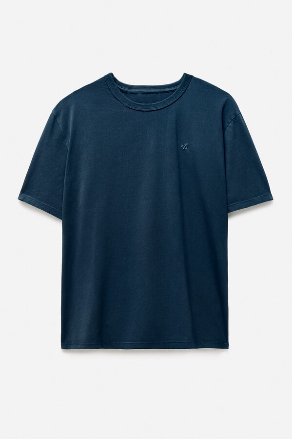 OOTO T-shirt b&aacute;sica com bordado avi&atilde;o OOTO Azul