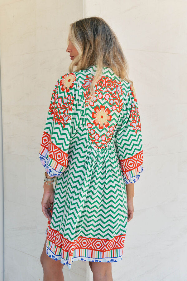 Jaase Vestido mini estampado Boheme Verde