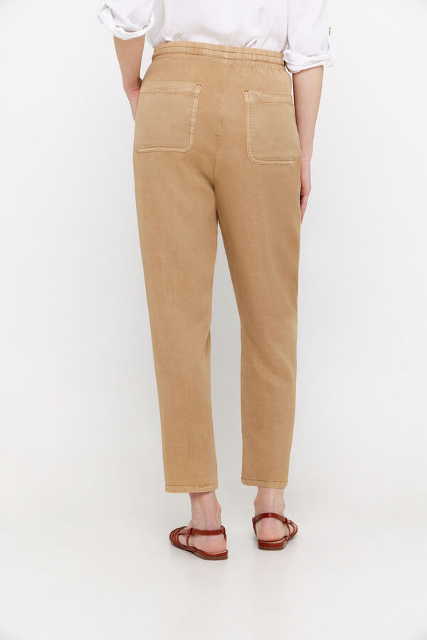 Cortefiel Pantal&oacute;n fluido color 100% tencel Marr&oacute;n