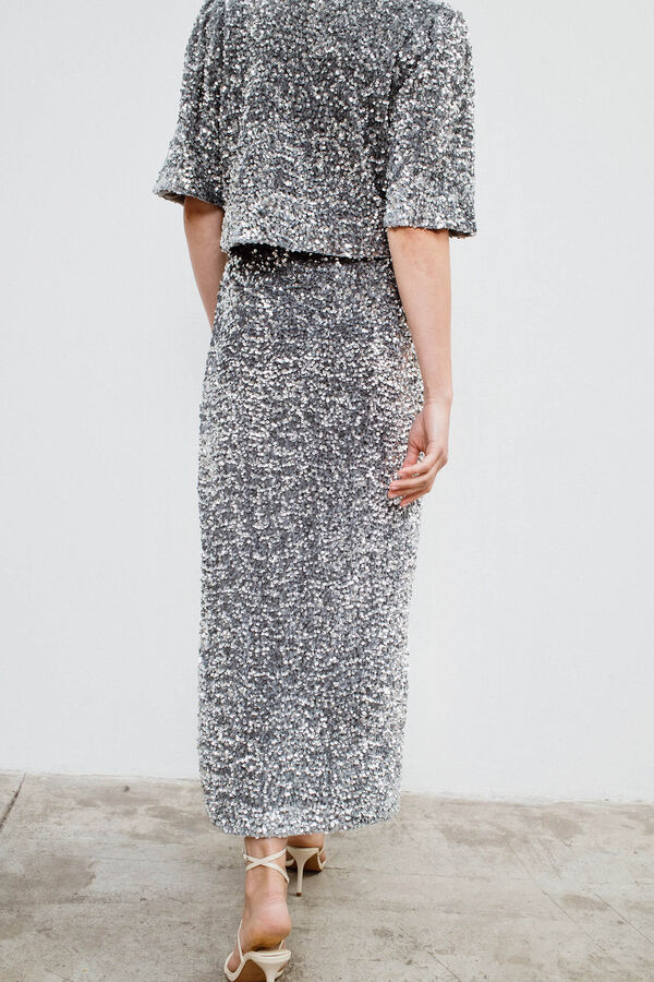 Object Saia longa de lantejoulas Cinzento