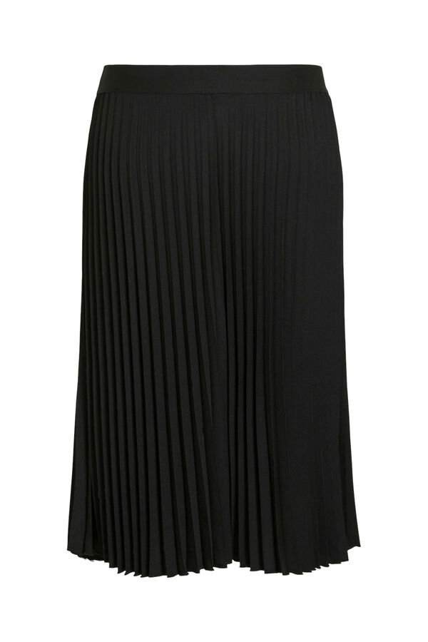 Evoked by Vila Falda midi plisada curvy Negro