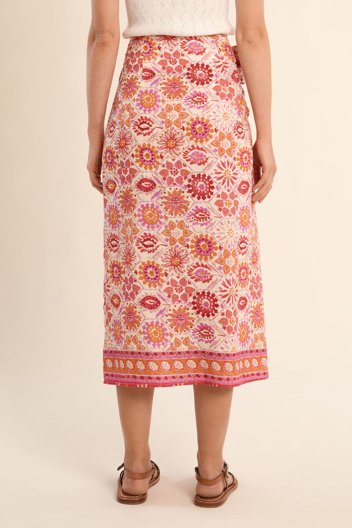 Molly Bracken Falda larga con estampado y lazada