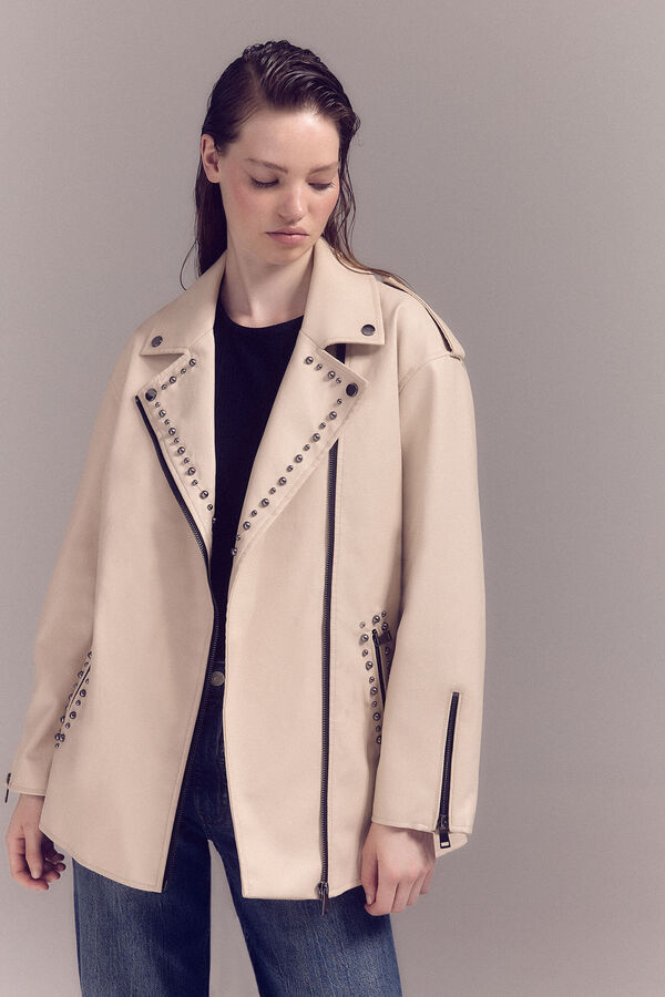 Slowlove Biker oversize tachas Marfil