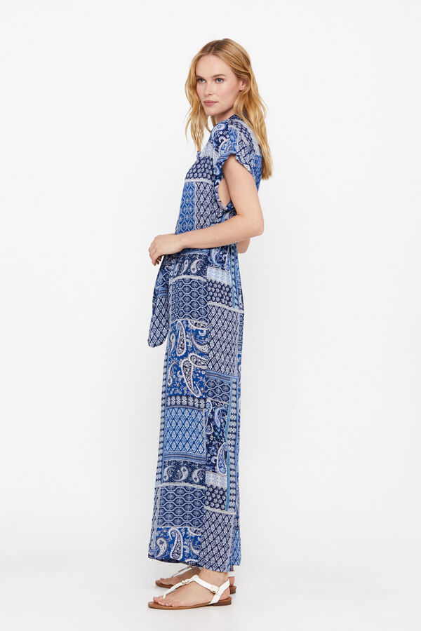 Cortefiel Mono largo satinado Estampado azul