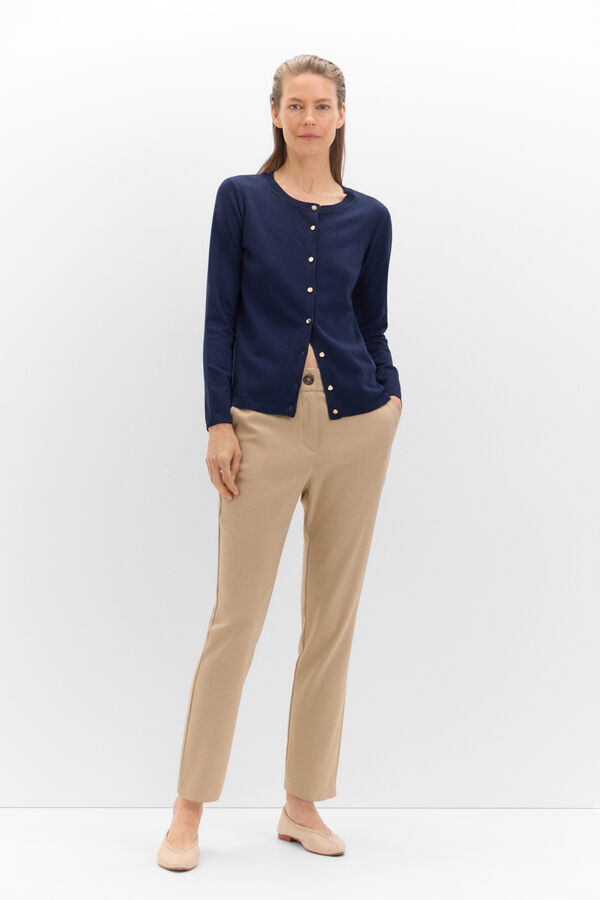 Cortefiel Chaqueta b&aacute;sica punto Azul marino