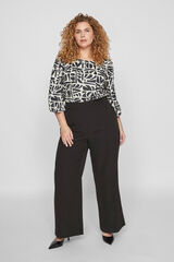 Evoked by Vila Pantal&oacute;n de vestir capri cintura alta curvy Negro