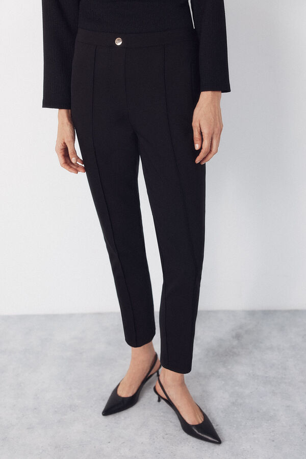 Cortefiel Pantal&oacute;n skinny el&aacute;stico Negro