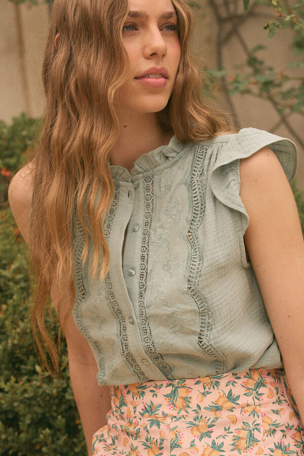 Pol&iacute;n Et Moi Blusa de eucalipto Asum Verde