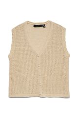 Vero Moda Chaleco fibras met&aacute;licas Beige