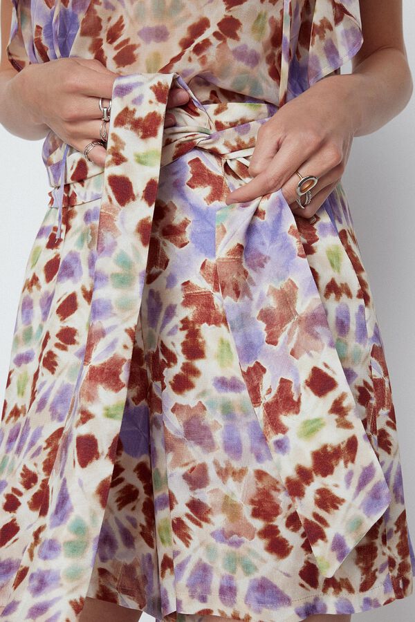 Slowlove Bermuda flu&iacute;da estampada Estampado morado