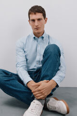 Cortefiel Camisa oxford rayas Azul