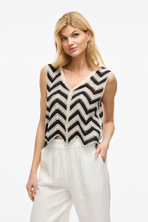 Vila Top de malha colete Cinzento