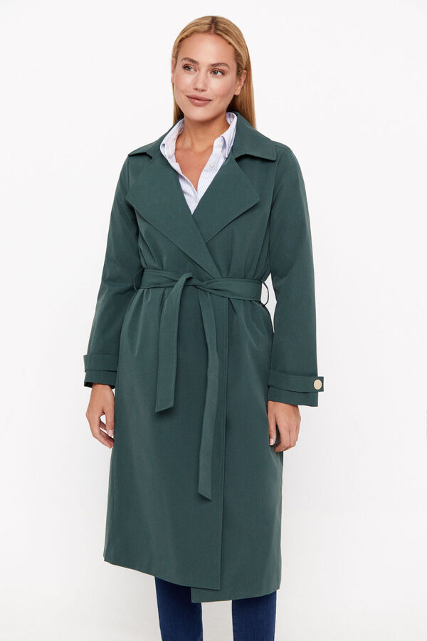 Cortefiel Gabardina larga Verde