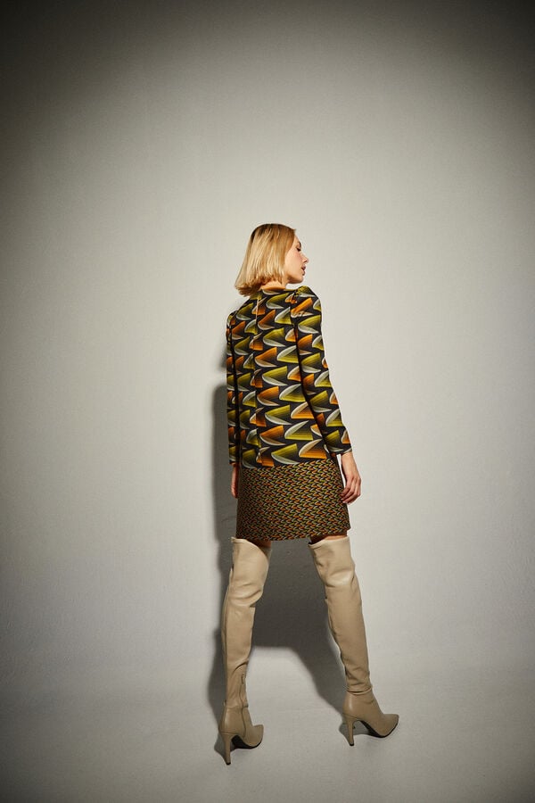 Dolores Promesas Vestido curto com estampado de folhas Multicolorido