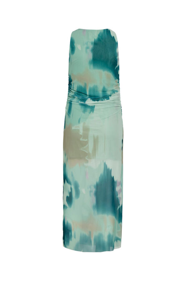 Vila Vestido midi tejido mesh Verde