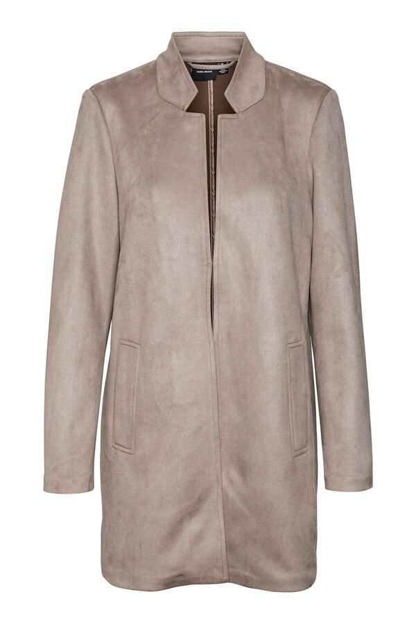 Vero Moda Abrigo fino efecto ante Gris
