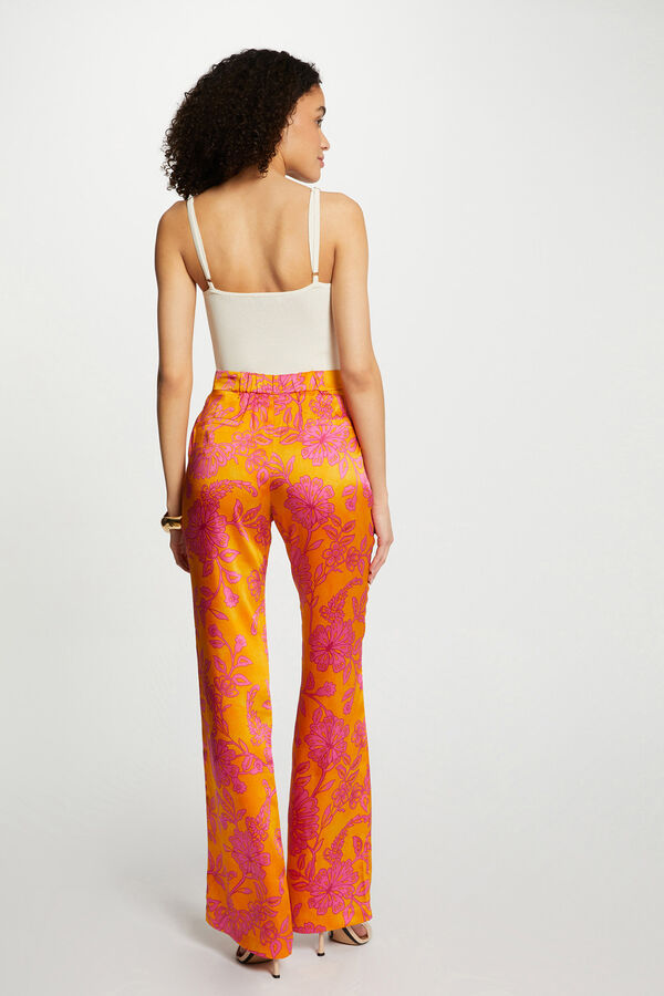 Morgan Pantal&oacute;n ajustado estampado Estampado naranja