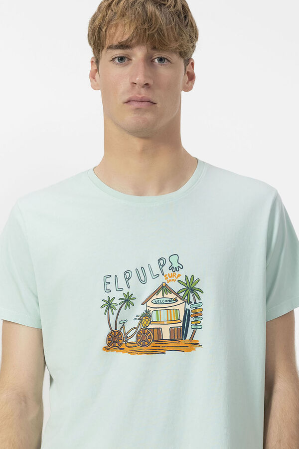 elPulpo Camiseta estampado Beach House Turquesa