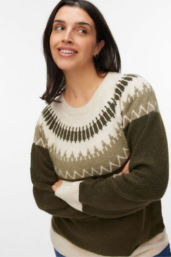 Vero Moda Curve Jersey greca talla grande Verde