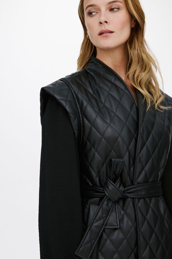 Vila Chaleco acolchado guateado Negro