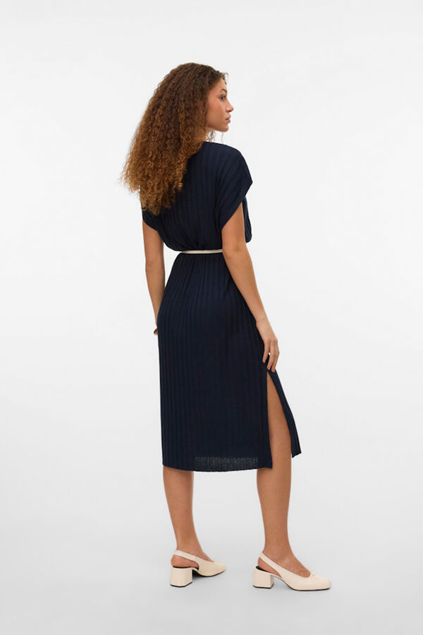 Vero Moda Vestido midi canal&eacute; Azul marino