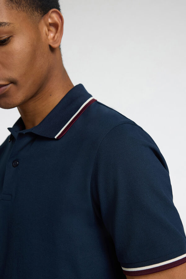 Selected Polo manga curta piqu&eacute; Azul