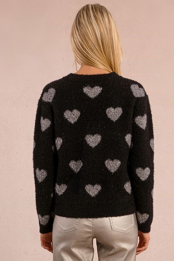 Molly Bracken Camisola de manga comprida com detalhe de cora&ccedil;&atilde;o Preto