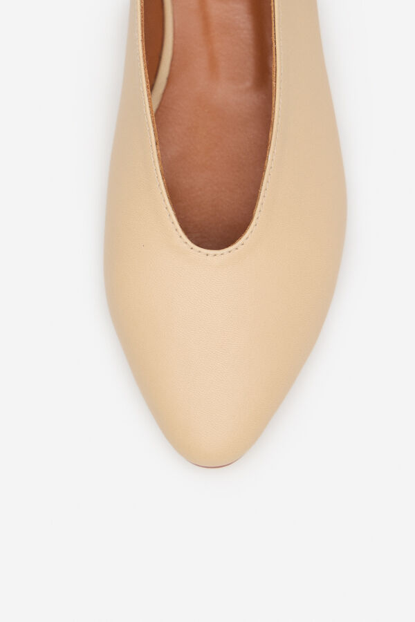 Cortefiel Bailarina destalonada piel Marfil