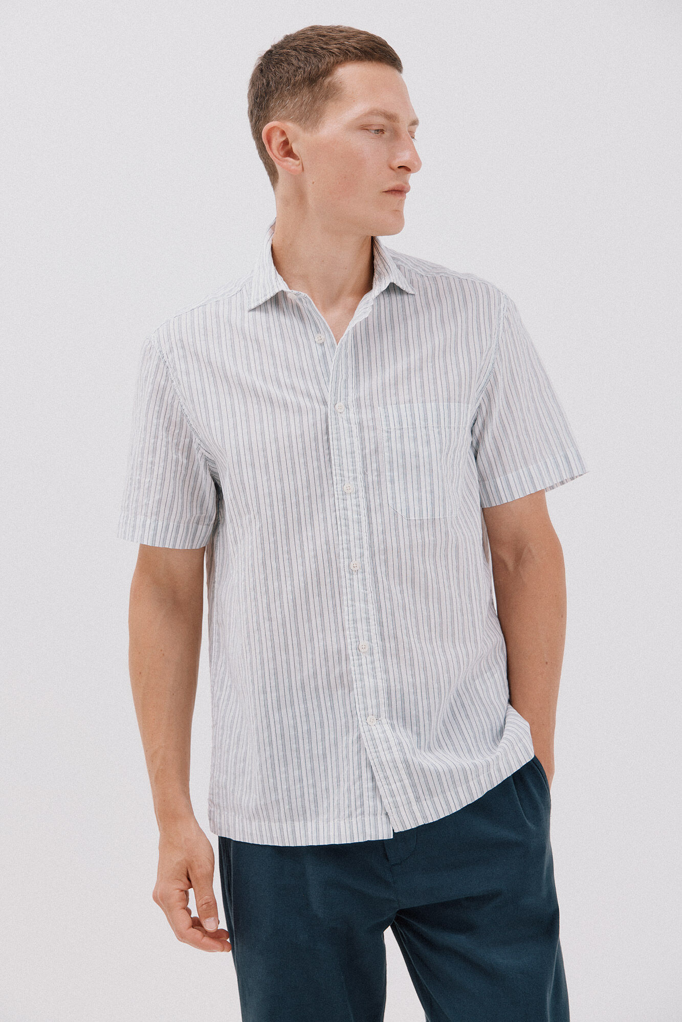 Cortefiel Camisa rayas manga corta