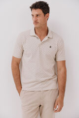 Cortefiel Polo piqu&eacute; estampado Beige